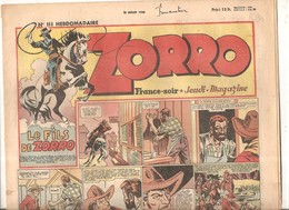 Zorro Hebdomadaire N°111 Du 18 Juillet 1948 Le Fils De Zorro - Zorro