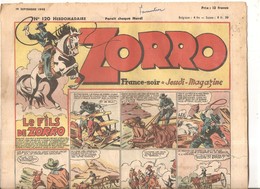 Zorro Hebdomadaire N°120 Du 19 Septembre 1948 Le Fils De Zorro - Zorro