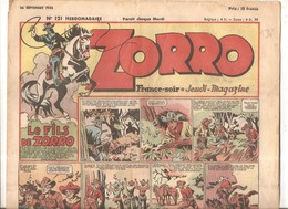 Zorro Hebdomadaire N°121 Du 26 Septembre 1948 Le Fils De Zorro - Zorro