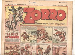 Zorro Hebdomadaire N°122 Du 3 Octobre Le Fils De Zorro - Zorro