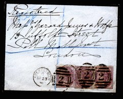 A5774) UK Grossbritannien R-Brief Aberystwith 1881 Mit MeF Mi.65I (3) N. London - Lettres & Documents