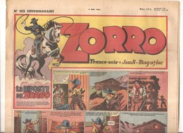 Zorro Hebdomadaire N°105 Du 6 Juin 1948 La Riposte De Zorro - Zorro