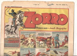 Zorro Hebdomadaire N°109 Du 4 Juillet 1948 La Riposte De Zorro - Zorro