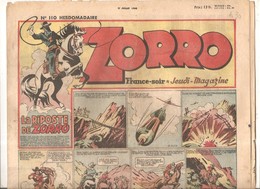 Zorro Hebdomadaire N°110 Du 11 Juillet 1948 La Riposte De Zorro - Zorro