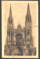 BUGLE-POSTHORN CANCELL ON ROUEN- ST AUDOIN CHURCH POSTCARD, BERTHELOT FRENCH STAMP, 1932, ROMANIA - Sonstige & Ohne Zuordnung