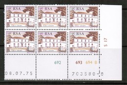 SOUTH AFRICA  Scott # 447** VFMINT NH INSCRIPTION CORNER BLOCK Of 6  LG-986 - Blocks & Kleinbögen