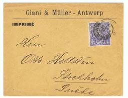 Zeer Mooi Document  Van Postzegelhandelaar GIANI & MULLER Antwerp Naar Zweden Stockholm - Altri & Non Classificati