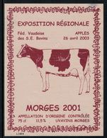 Rare // Etiquette De Vin // Vaches // Morges, Exposition Régionale - Vaches