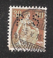 Perfin/perforé/lochung Switzerland No 100  1908-1933 - Hélvetie Assise Avec épée PS  Suchard SA - Perforés