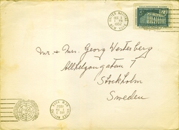 1952 , NACIONES UNIDAS , NUEVA YORK - ESTOCOLMO , SOBRE CIRCULADO - Covers & Documents