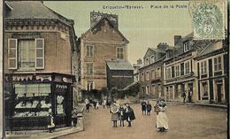 Criquetot - L' Esneval  Place De La Poste Carte Toilée Edition Lebourg - Criquetot L'Esneval