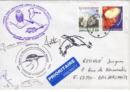 GROENLAND GRØNLAND 310 357 Lettre Signée GREA Ecological Field Expédition Karupelv Valley 2004 Hibou Owl Eule Polar Doc - Marcophilie