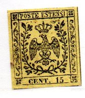 ASI37c - MODENA 1852 , 15 Cent  N. 3 * - Modena