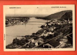 TRK-36 Serrières Ardèche Et Sablons Isère Vue D'ensemble Sur La Vallée Du Rhône. Circ. Sous Enveloppe - Serrières