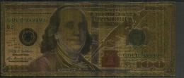 Gold 100 Dollar Bank Note Signed Federal Reserve Benjamin Franklin Americana UK - Billets D'Or De La Banque Nationale (1870-1875)
