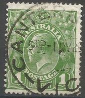 Australia - 1926 King George V  1d Sage Green Used   SG 95  Sc 67 - Oblitérés