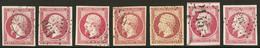 Nos 17A (2), 17B (5), Nuances Et Obl. - TB - 1853-1860 Napoléon III.