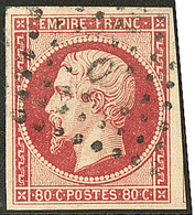 Vermillonné. No 17Ad, Obl Losange Bâton "D". - TB - 1853-1860 Napoléon III.