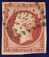 Vermillonné. No 17Ad, Obl Pc 612, Fente, TB D'aspect - 1853-1860 Napoléon III.