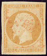 Oblitérations. Petits Chiffres. No 13Aa, Jaune-citron, Obl Pc 1495 Rouge. - TB - 1853-1860 Napoléon III.