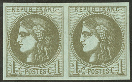 * No 39IIIj, Olive, Paire, Très Frais. - TB - 1870 Bordeaux Printing