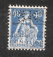 Perfin/perforé/lochung Switzerland No 169 1921-1924 - Hélvetie Assise Avec épée SK  Schweizerische Kreditanstalt - Perforés