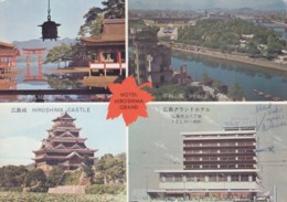 Hiroshima Japan, Grand Hotel, Peace Park, Hiroshima Castle, Miyajima, C1970s Vintage Postcard - Hiroshima