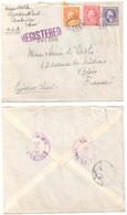 BOSTON Cambridge Massa Registred Letter To France BLOIS Cancel Dec 9 19192 Cents Without Teeth 10 C Yellow 2 And  3 C - Brieven En Documenten