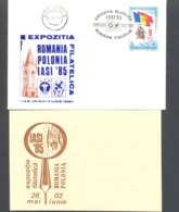 75073- ROMANIA-POLAND PHILATELIC EXHIBITION, IASI, SPECIAL COVER AND POSTCARD, 1985, ROMANIA - Brieven En Documenten