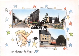 Barenton - Rue Principale - Chapelle - Place De La Mairie - Dessin De G. Meunier - Angelot/Cupidon - Barenton