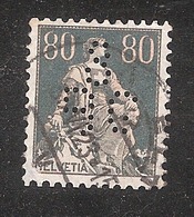 Perfin/perforé/lochung Switzerland No YT166 1918 Hélvetie Assise Avec épée  SB  G  Schweizerische Bankgesellschaft - Perforés