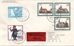 DDR Amtl. GZS-Umschlag U 2 ZF20(Pf) Neben 35(Pf) Darunter 80(Pf) Mehrfarbig "Burgen Der DDR" TSt 24.9.90 GÖRLITZ 3 - Covers - Used