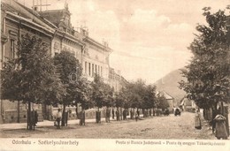 T2/T3 Székelyudvarhely, Odorheiu Secuiesc; Posta és Megyei Takarékpénztár, Utca / Street View With Post Office And Savin - Unclassified