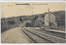 55 PAGNY-LA-BLANCHE-COTE . La Station , Gare , Train Sortant Du Tunnel , édit : Nusbaumer , écrite En 1914, état Extra - Spincourt