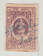 BHOR  State  1A  Brown Violet  Revenue  Type 10   #  16661   D  India  Inde  Indien Revenue Fiscaux - Bhor