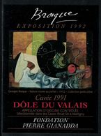 Rare // Etiquette De Vin // Art-Peintue // Dôle Du Valais, Fondation Gianada, Braque - Kunst
