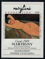 Rare // Etiquette De Vin // Art-Peintue // Martigny, Fondation Gianadda, Modigliani - Arte