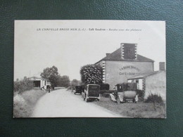 CPA 44 LA CHAPELLE BASSE MER CAFE GAUDRON VOITURES ANCIENNES - La Chapelle Basse-Mer