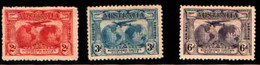 90327)  1931 AUSTRALIA, N° 121/123 Serie Di 3 Valori-MLH* - Ungebraucht