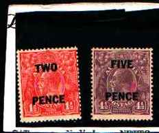 90328)  Australia 1930 Due & Cinque Pence 2d Su 1 1/2 D & 5d Su 4 1/2 D -MLH* - Mint Stamps