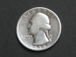 Quarters (25 Cents) 1934 - Washington  - Etats-Unis - United States - USA **** EN ACHAT IMMEDIAT **** - 1932-1998: Washington