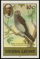 SIERRA LEONE 1980 Birds Grey Parrot 10c Imp.1983 No WMK IMPERF. - Oche