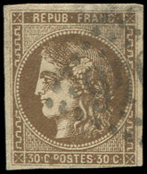 EMISSION DE BORDEAUX - 47   30c. Brun, Oblitéré GC, TB - 1870 Bordeaux Printing