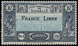 ** COTE DES SOMALIS 231 : 10f. Bleu Foncé Et Turquoise, FRANCE LIBRE, TB - Other & Unclassified