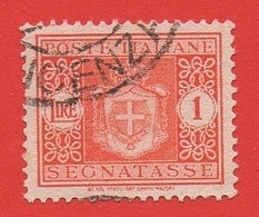 1945 (92) Segnatasse Stemma Senza Fasci Filigrana Ruota Lire 1 (usato) - Leggi Il Messaggio Del Venditore - Portomarken