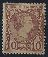 Monaco Postes  N° 4 10c Charles III Lilas-brun Sur Jaune Qualité: * Cote: 120 € - Nuevos