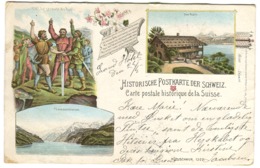 Historische Postkarte Der Schweiz  Carte Postale Historique De La Suisse Farb-Litho Le Serment De Rütli 1898 - Risch-Rotkreuz