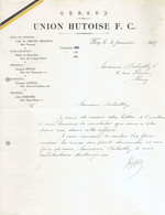 M-Document Union Hutoise F.C. - Huy Le 3-Janvier-1925 - Sport En Toerisme