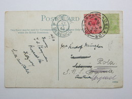 1913 , ADELAIDE , Klarer Stempel Auf  Karte An SMS Genua - Sonstige & Ohne Zuordnung