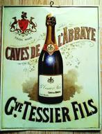 SAUMUR - Caves De L'Abbaye G. TESSIER & Fils - Plaque En Tôle émaillée - Crémant De Loire - Champagne - Vin Blanc - Liquor & Beer